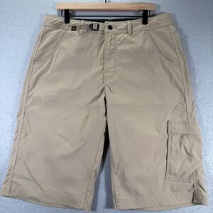 Prana Breathe Beige‎ Casual Outdoor Hiking Shorts Mens Size Large 13 Inch